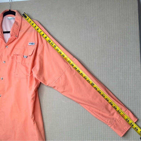 Columbia PFG Breathable Long Sleeve Fishing Shirt Mens XL Dark Peach Custom Logo - Picture 16 of 16